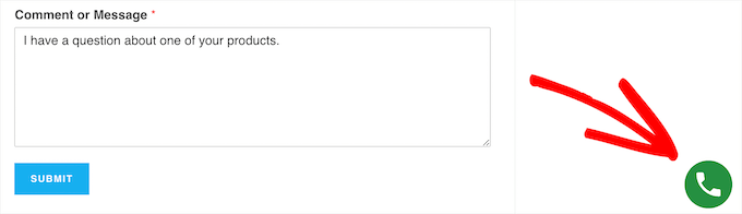 Click to call button example Click to call button example