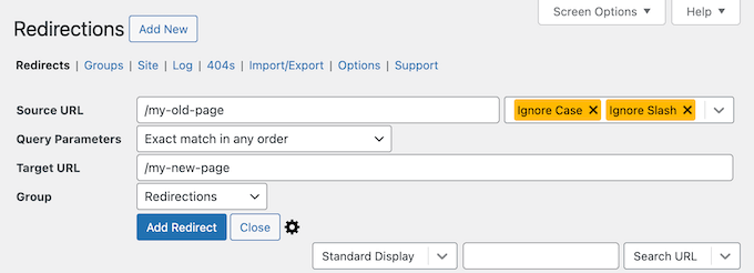 Configurazione dei reindirizzamenti per il tuo sito web WordPress