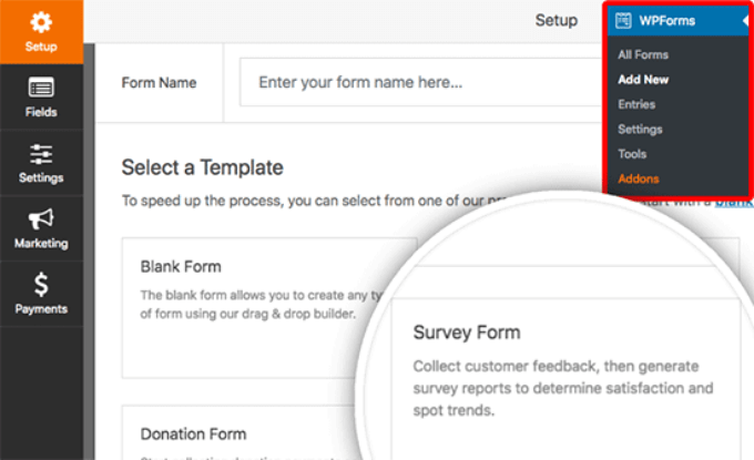 createsurveyform createsurveyform