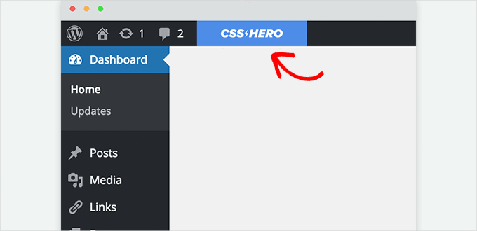 WordPress管理バーのCSS Heroボタン