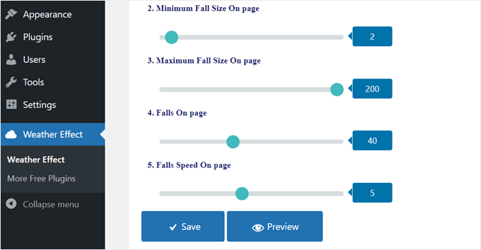 Configurazione dello sfondo animato di Halloween con Weather Effect