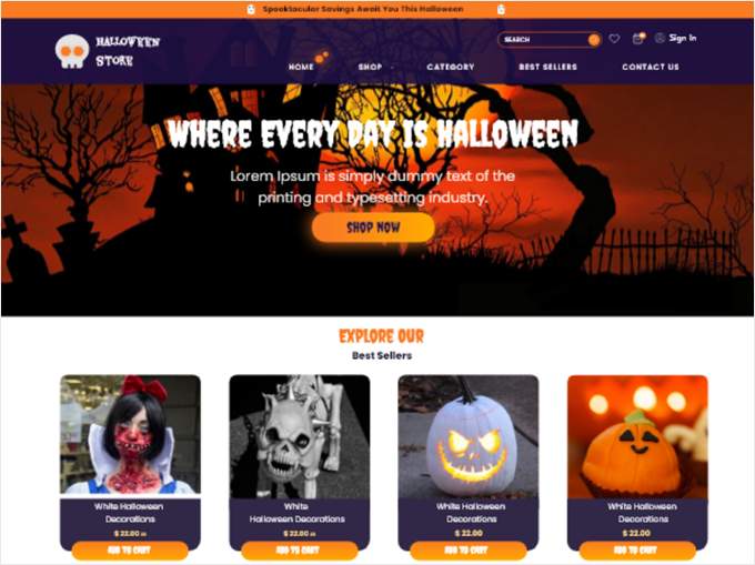 Tema Halloween Shop