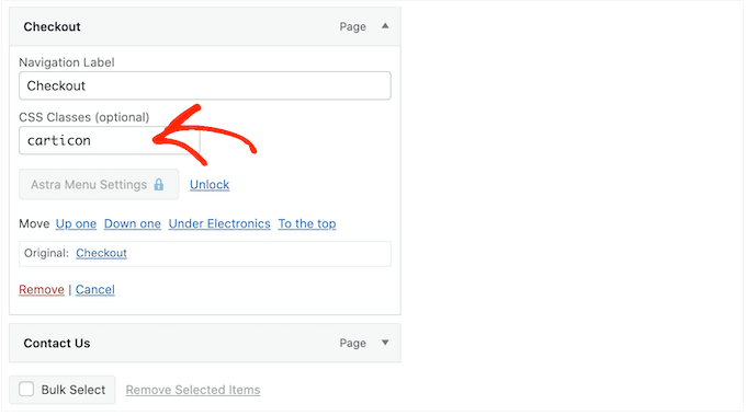 Adding custom CSS code to a menu Adding custom CSS code to a menu