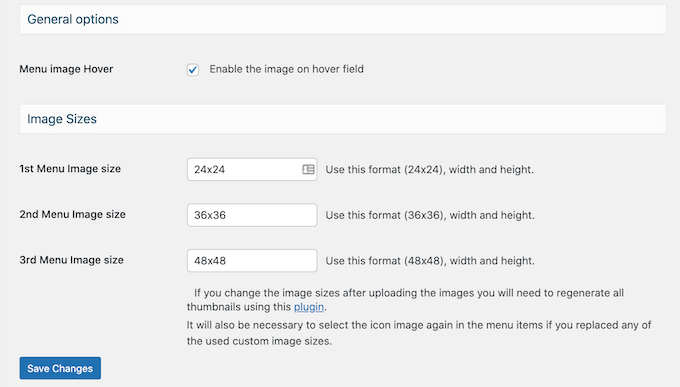 Changing the size of image icons in WordPress menus Changing the size of image icons in WordPress menus