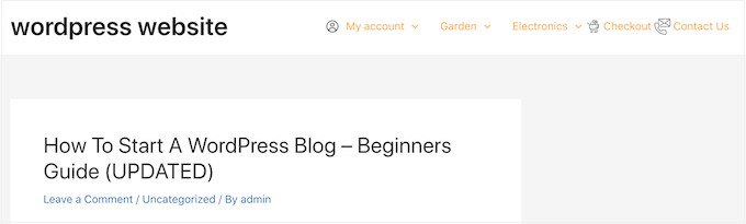 An example of a navigation menu with image icons An example of a navigation menu with image icons