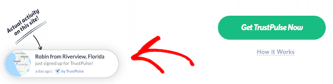 Social proof notification example Social proof notification example