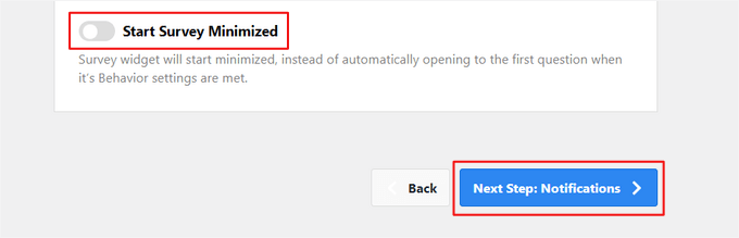 Enable minimized survey option Enable minimized survey option