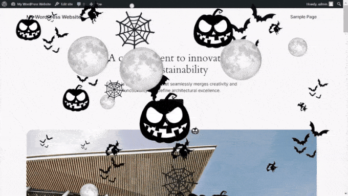 Sfondo animato di Halloween creato con Weather Effect