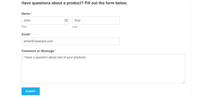WooCommerce contact form WooCommerce contact form