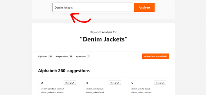 WPBeginner Keyword Generator WPBeginner Keyword Generator