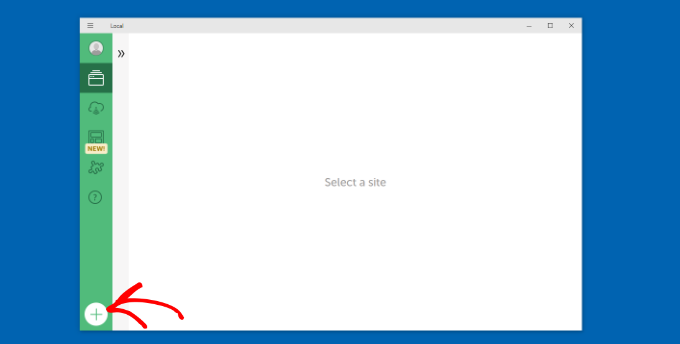 Add a new local site Add a new local site