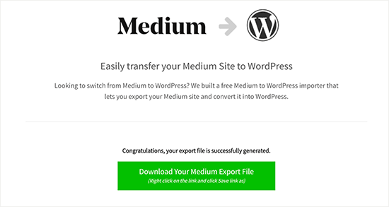 Download WordPress compatible Medium export file Download WordPress compatible Medium export file