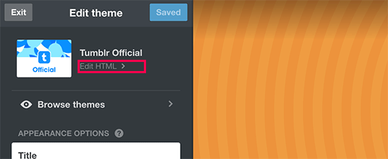 Edit HTML of your Tumblr theme Edit HTML of your Tumblr theme
