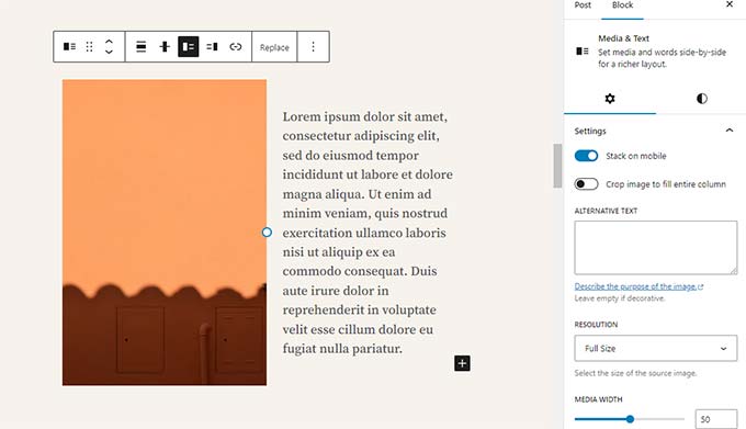 Media and text block Media and text block