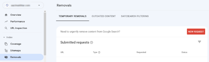 Solicitudes de eliminación Solicitudes de eliminación