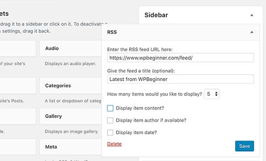 Adding RSS widget to your WordPress site Adding RSS widget to your WordPress site