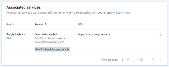 Google Analytics ahora aparece como un servicio asociado en Google Search Console Google Analytics ahora aparece como un servicio asociado en Google Search Console