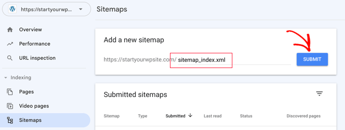Add a new sitemap Add a new sitemap
