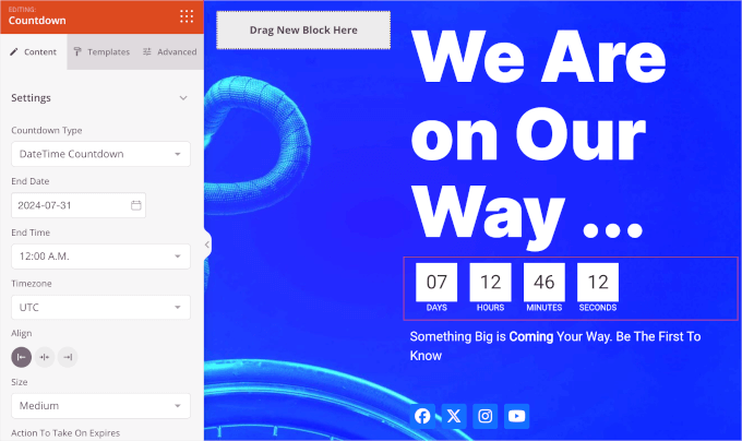 seedprod-landingpages-addingcountdownblock-editingcontent Editing countdown timer's content in SeedProd