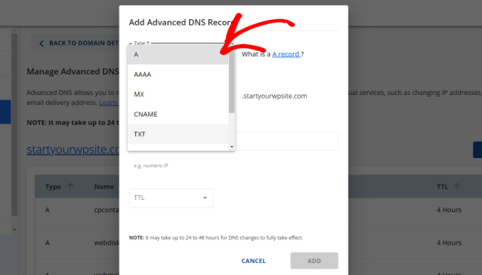 Select TXT from dropdown