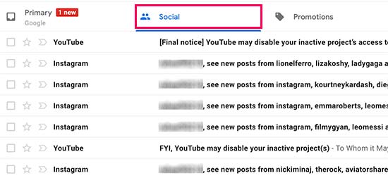 Social emails Social emails