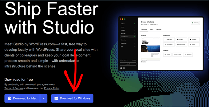 Downloading Studio by WordPress.com Downloading Studio by WordPress.com