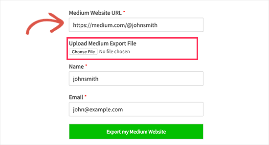 Upload Medium export file Upload Medium export file