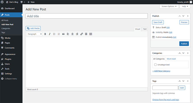 Older classic editor in WordPress Older classic editor in WordPress