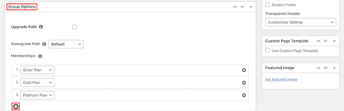 Add membership levels to group