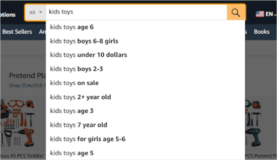 Amazon autosuggestions Amazon autosuggestions
