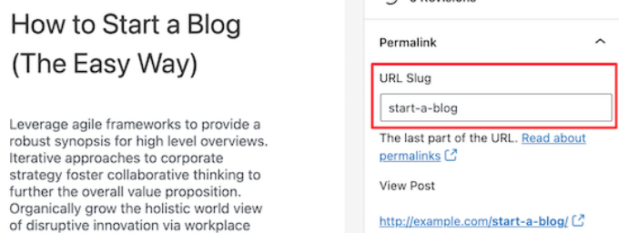 Changing a posts slug or permalink Change post permalink