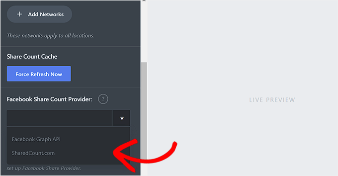 Choose SharedCount.com as the API for share counts Choose SharedCount.com as the API for share counts