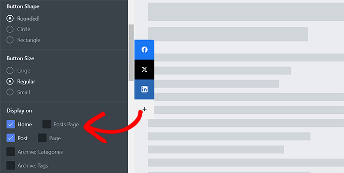Choose where to display your floating bar Choose where to display your floating bar