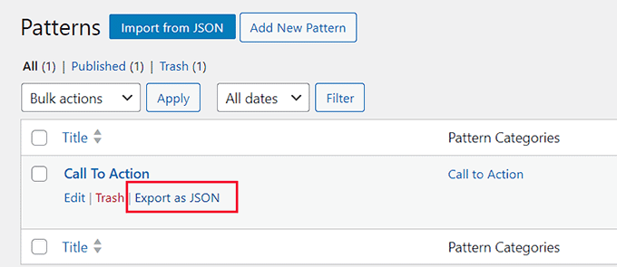Click Import as JSON button Click Import as JSON button