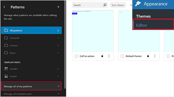 Click manage all my patterns button Click manage all my patterns button