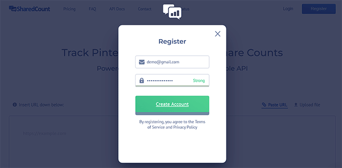 Create an account on SharedCount.com Create an account on SharedCount.com