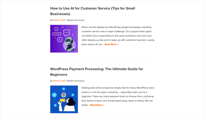 Featured image examples