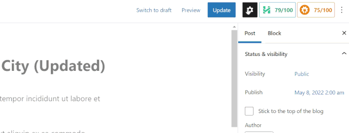 Hide settings column Hide settings panel