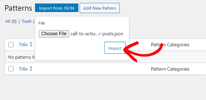 Import JSON file Import JSON file