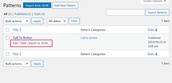 Manage patterns in block themes Manage patterns in block themes