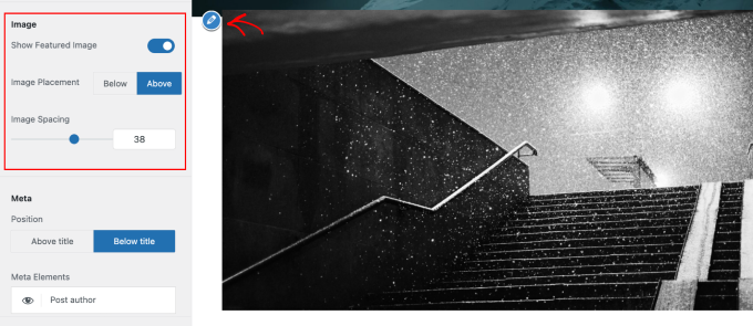 Sydney customize featured image