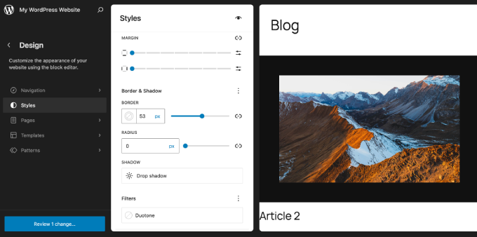 WordPress editor featured image customization