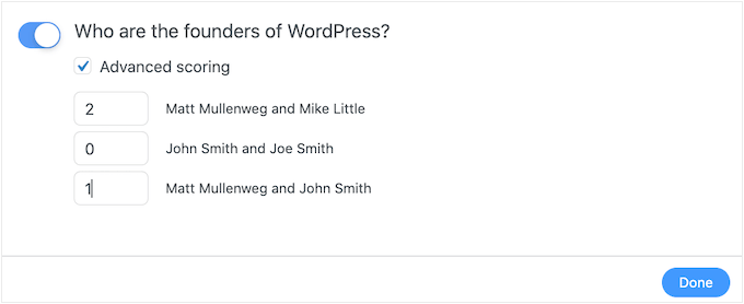 Konfigurera avancerad poängsättning för ditt onlineformulär Konfigurera avancerad poängsättning för ditt onlineformulär