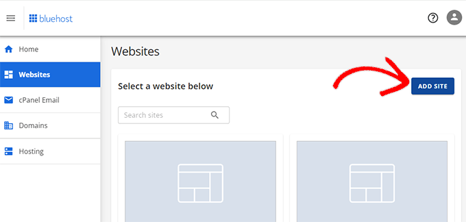 Bluehostに新しいサイトを追加する