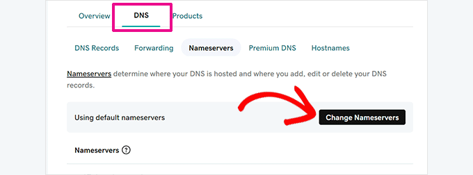 GoDaddy 名前サーバーの変更