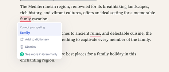 Grammarly suggested correction Grammarly suggested correction