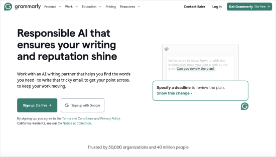 grammarly-homepage Grammarly homepage