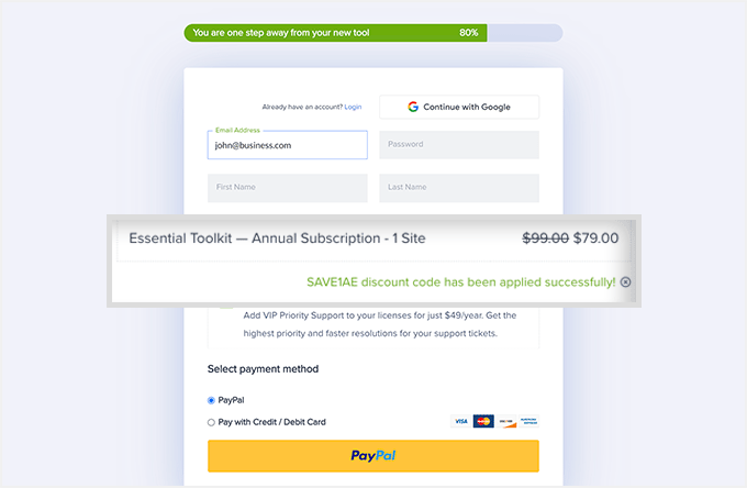 Astra theme checkout page