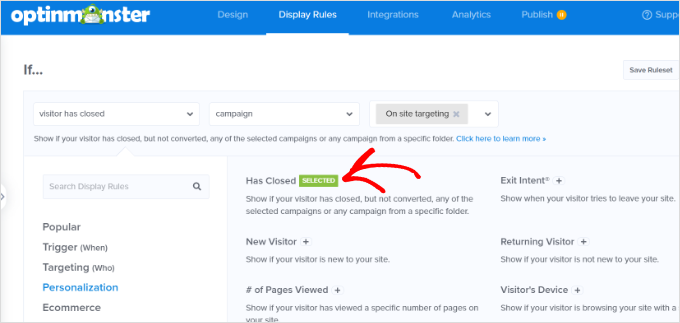 Wählen Sie "Anzegegel für geschlossene Elemente" Wählen Sie "Anzegegel für geschlossene Elemente"