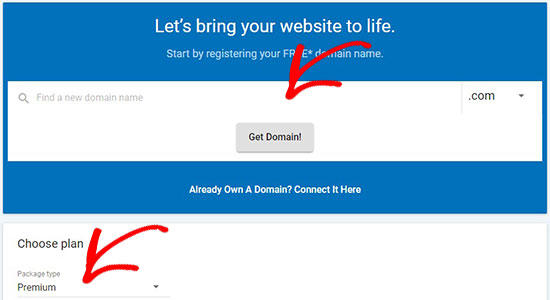 Get a domain name and web hosting
